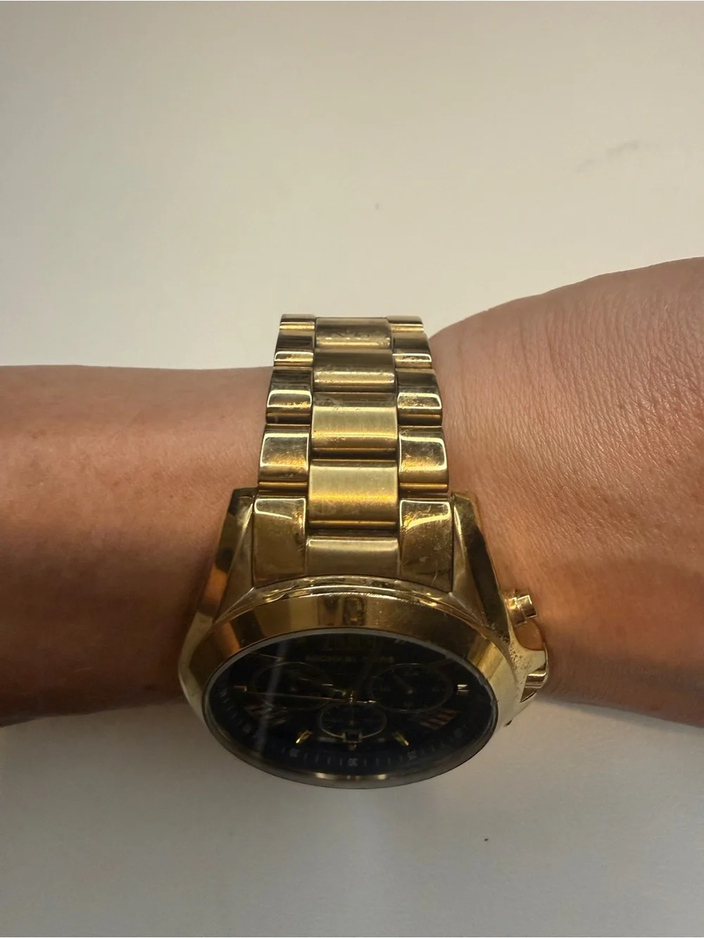 Michael Kors Gold-Tone Bradshaw  Chronograph Watch with Black Dial MK 5739